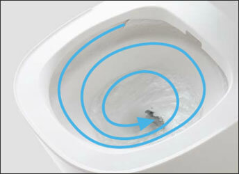 少ない水量でパワフルに流せます